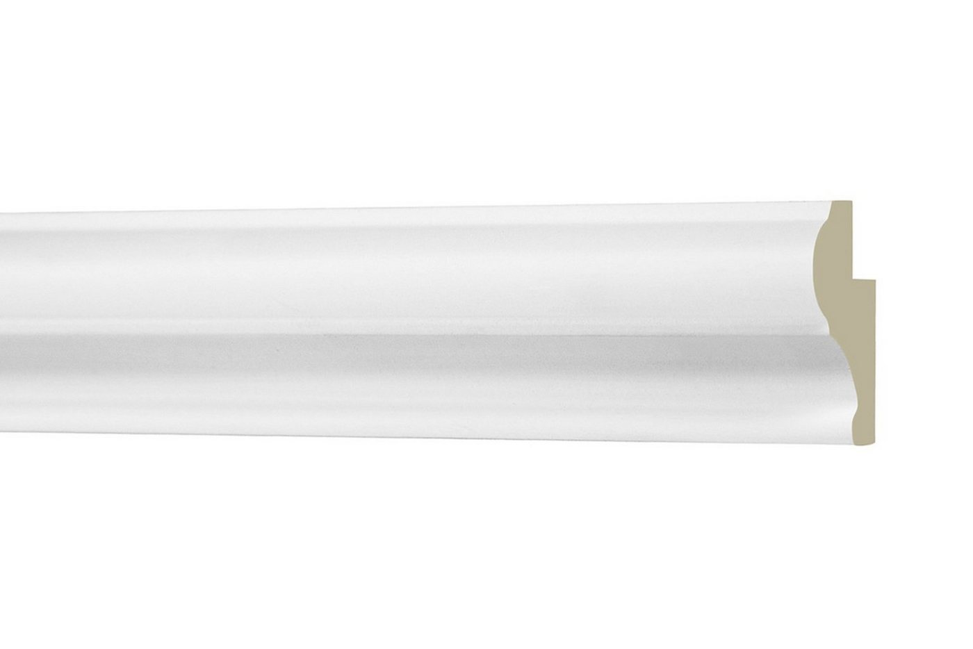 Hexim Perfect Stuckleiste AD 405, Flachleiste aus PU Serie 1 - Stuckleiste glatt, weißes Zierprofil, hart & stoßfest - Wandleiste vorgrundiert von Hexim Perfect