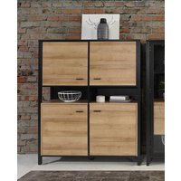 Highboard HIGH ROCK von Forte schwarz/braun