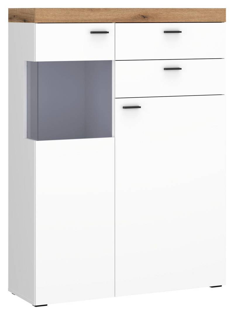 Highboard Kiro Alpinweiß/Artisan Eiche
