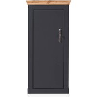 Highboard Kommode im Landhaus Stil CESENA-61 in anthrazit mit Wotan Eiche Nb., B/H/T ca. 72/146/38 cm