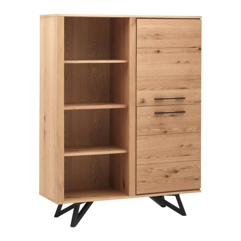 Highboard Emilio Eichefarben Echtholz/MDF