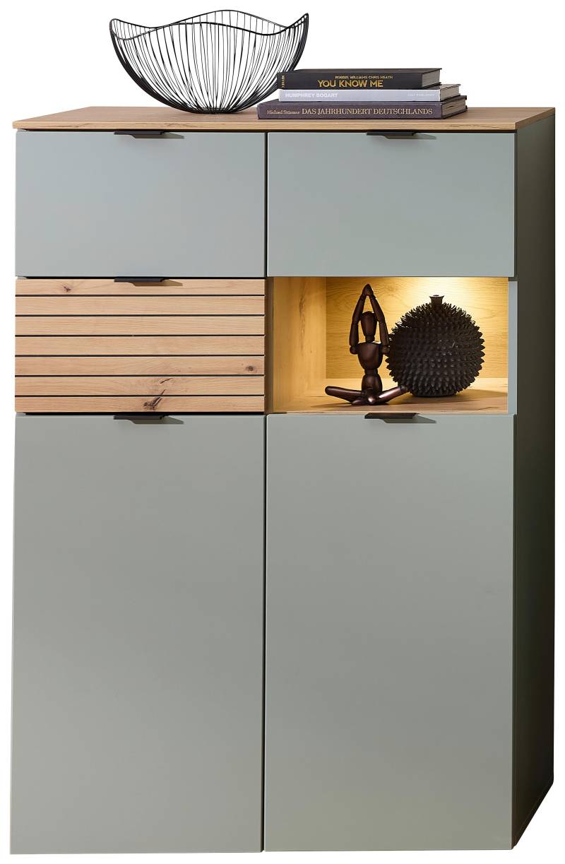 Highboard Memphis Grün/Eiche Artisan