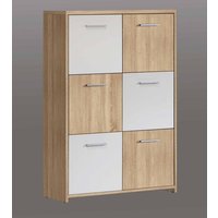 Highboard Quadro 6-türig  Sonoma Eiche/Weiß