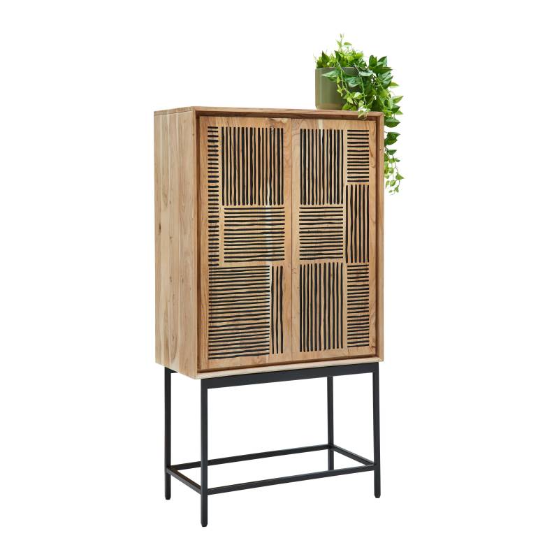 Highboard Tarim Schwarz/Akaziefarben