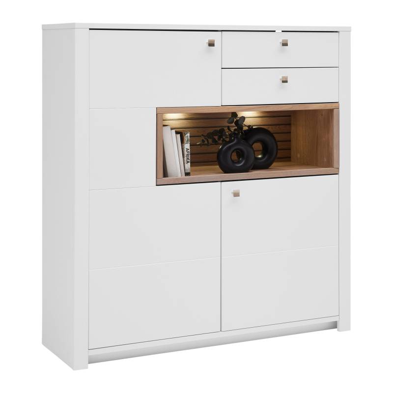 Highboard Whitehouse 10Q8WR22 Weiß/Eichefarben