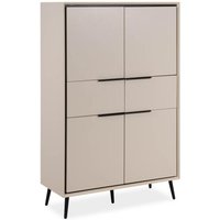 Highboard inkl. 4 Türen Sand / Schwarz