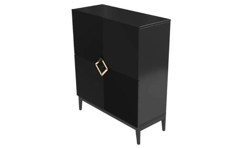 Highboard   ¦ schwarz ¦ Maße (cm): B: 100,5 H: 120,5 Kommoden & Sideboards > Highboards - Möbel Kraft