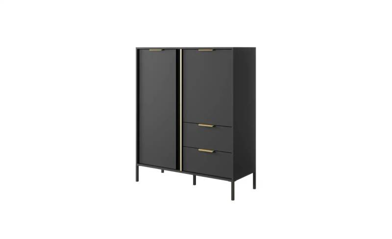 Highboard   ¦ schwarz ¦ Maße (cm): B: 103,3 H: 123,4 Kommoden & Sideboards > Highboards - Möbel Kraft
