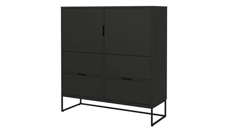 Highboard   ¦ schwarz ¦ Maße (cm): B: 118 H: 127 T: 43.0 Kommoden & Sideboards > Highboards - Möbel Kraft