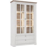 Highboardvitrine ILOPPA inkl. Beleuchtung von Forte Schneeeiche / Nelson Eiche