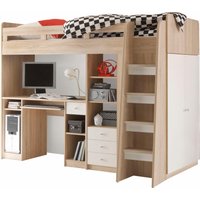 Begabino Hochbett "Unit", mit Kleiderschrank, Schreibtisch und Schubladen von Begabino