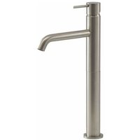 Hochfarbiger Waschtischmischer aus gebürstetem Stahl Gattoni Easy 2384/23NS ohne Ablaufgarnitur - edelstahl gebürstet von GATTONI RUBINETTERIA