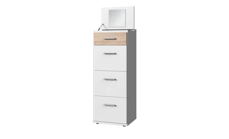 Hochkommode   ¦ weiß ¦ Maße (cm): B: 46 H: 121 T: 40.0 Kommoden & Sideboards > Highboards - Möbel Kraft
