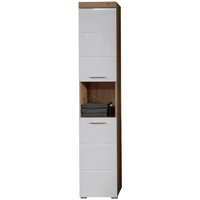 Hochschrank Amanda weiß Hochglanz Asteiche Nachbildung B/H/T: ca. 37x190x31 cm von Trendteam