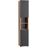 Hochschrank Mailand Eiche Viking Nachbildung anthrazit B/H/T: ca. 35x190x35 cm von XXXL