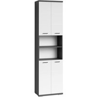 Hochschrank NEBRASKA anthrazit weiß Hochglanz B/H/T: ca. 50x192x31,5 cm von byLIVING