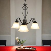 Höhenverstellbare Hängeleuchte mit Glasschirm rustikal in Weiß Höhenverstellbare Hängeleuchte mit Glasschirm rustikal in Weiß von Easylight