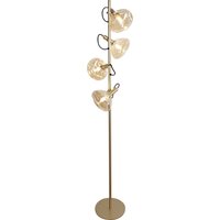 Hohe Stehlampe Glas Aluminium in Gold 166 cm E14 4-flmg Hohe Stehlampe Glas Aluminium in Gold 166 cm E14 4-flmg von Eco-Light