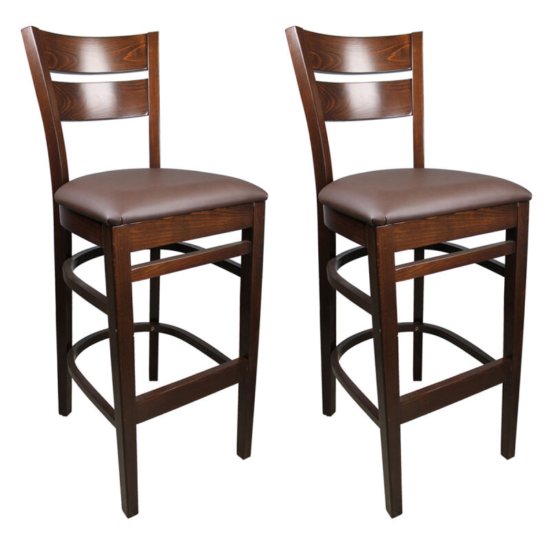 Holzbarhocker Venecia (2er-Set) Leder