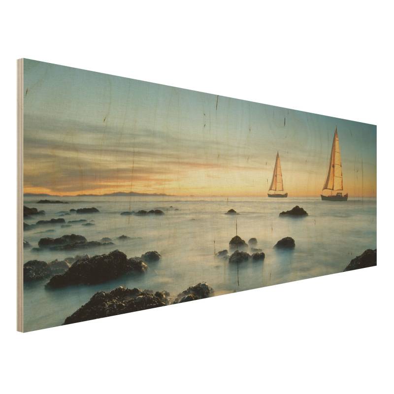 Holzbild Natur & Landschaft Segelschiffe im Ozean