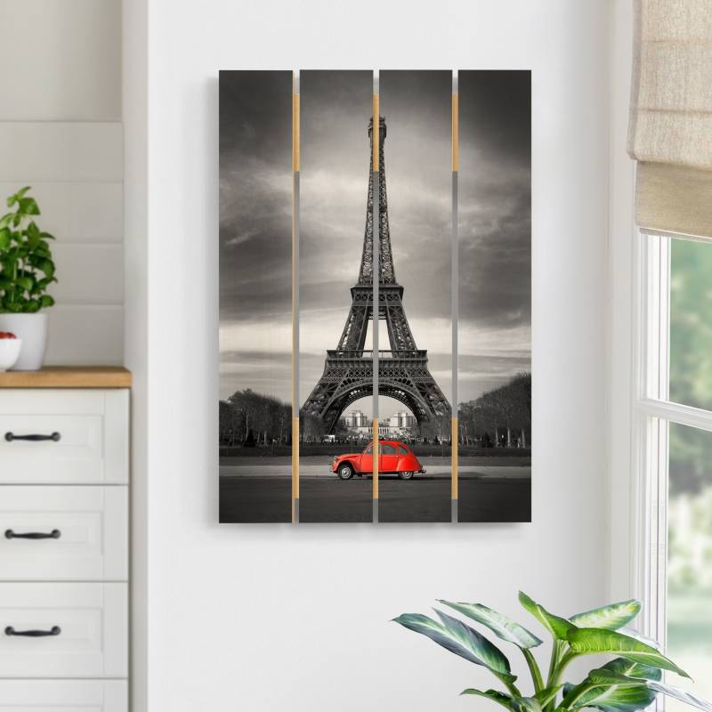 Holzbild Plankenoptik - Hochformat Spot on Paris