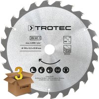 Holzkreissägeblätter-Set Ø 190 mm (24 Zähne), 3-teilig von Trotec