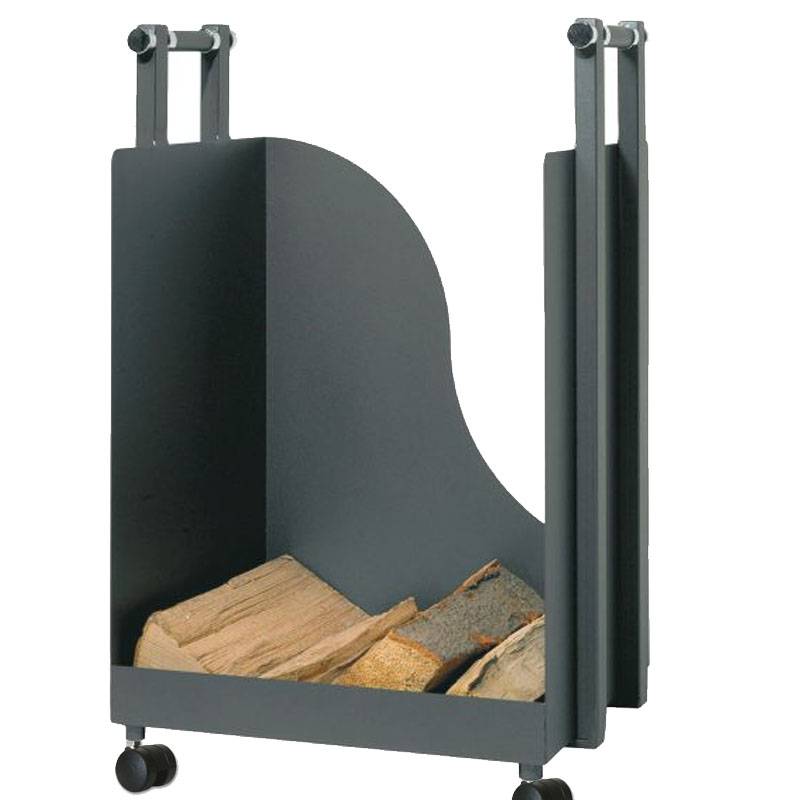 Holzlager mit Rollen Metall XXL anthrazit beschichtet von KaminStore24