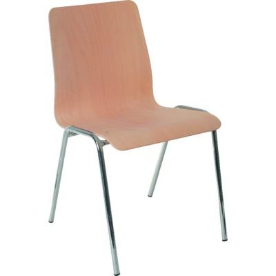 Holzschalenstuhl Gestell Chrom