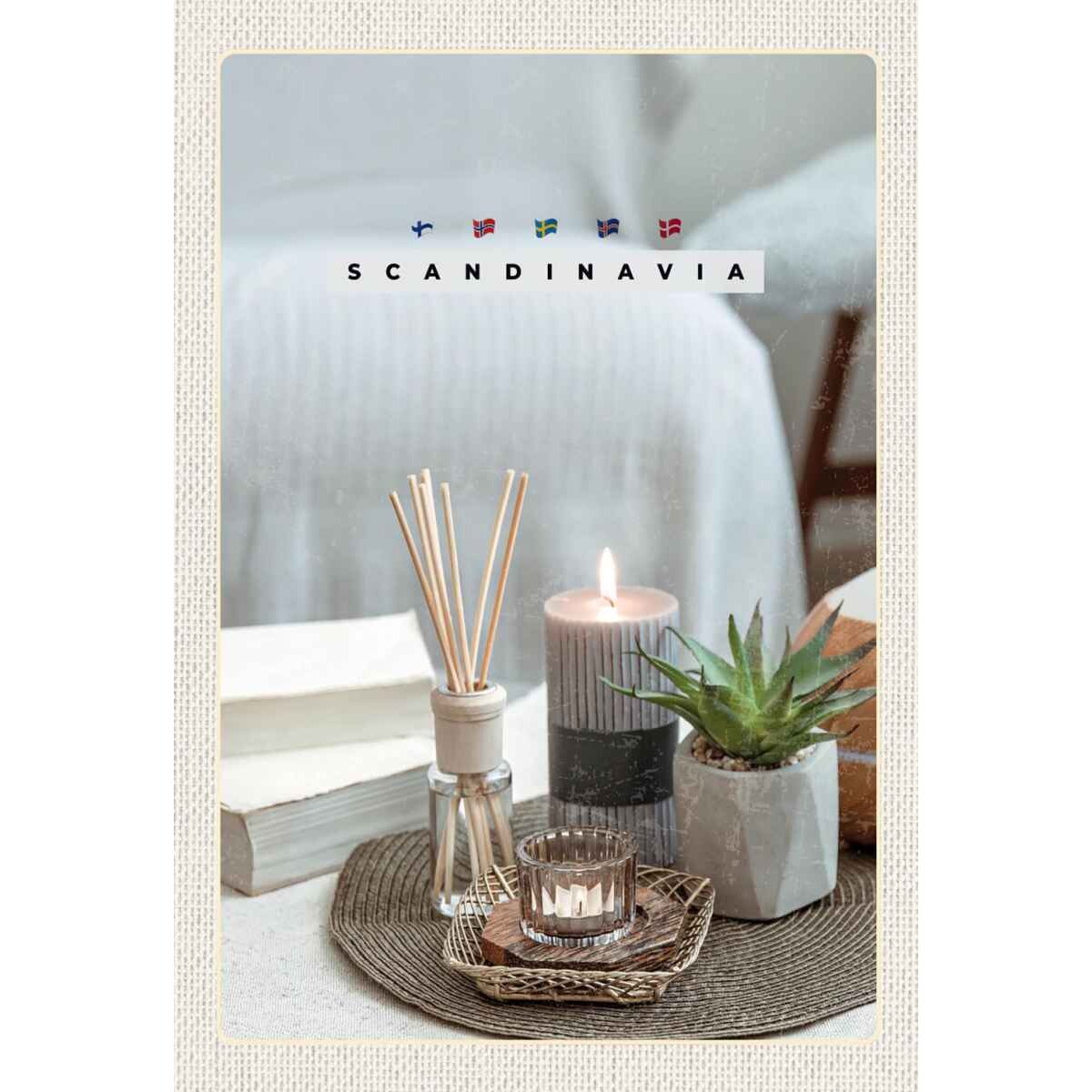 Holzschild 30x20 cm Skandinawien Kerze Vase Tischdecke Holzschild 30x20 cm Skandinawien Kerze Vase Tischdecke