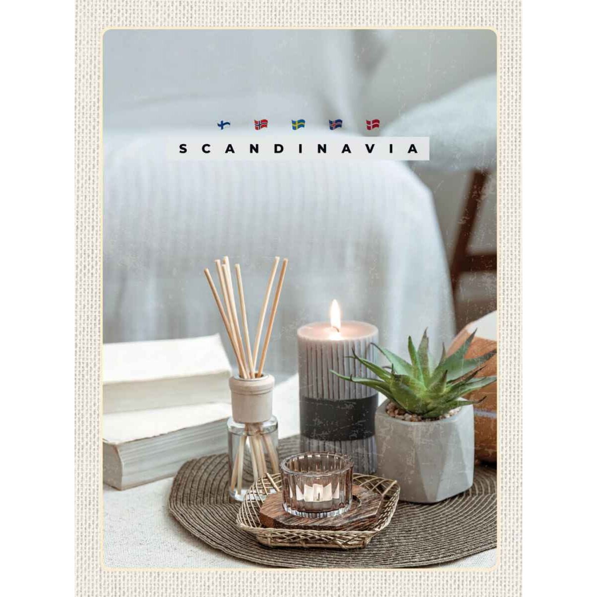 Holzschild 40x30 cm Europa Skandinawien Kerze Vase Tischdecke Holzschild 40x30 cm Europa Skandinawien Kerze Vase Tischdecke