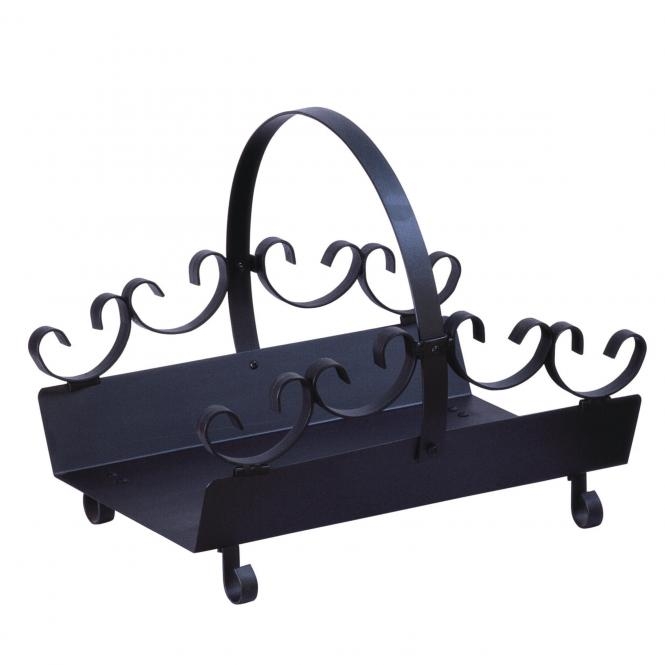 Holztrage Schmiedeeisen schwarz von KaminStore24