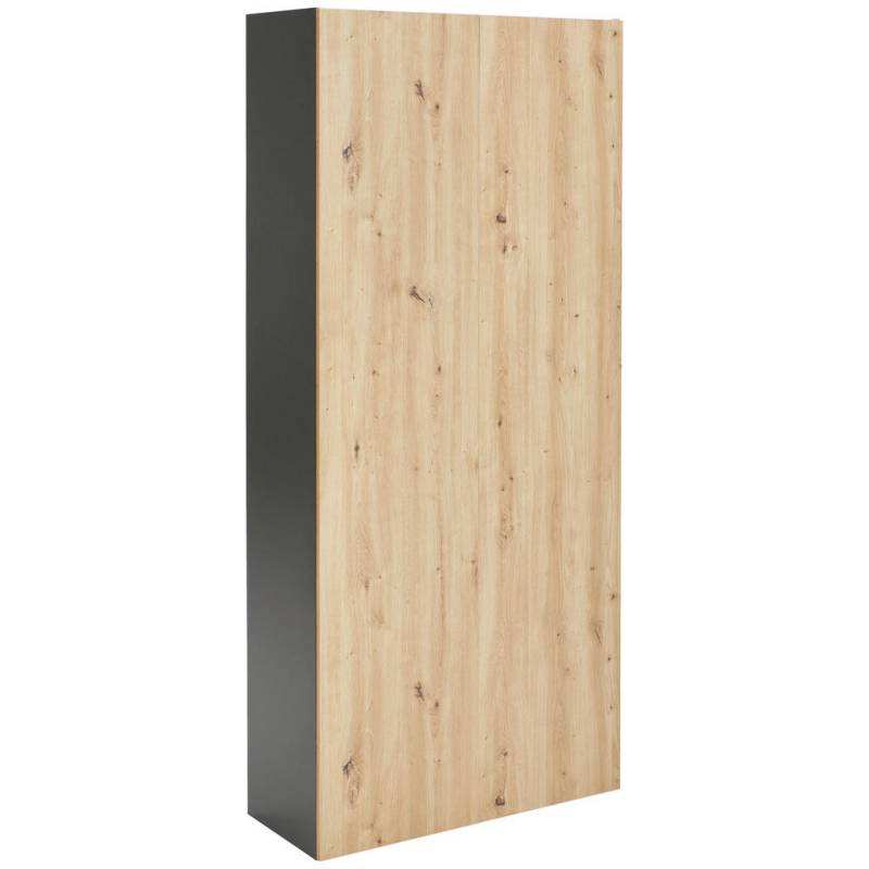 Hom`in GARDEROBENSCHRANK Anthrazit, Eiche Artisan