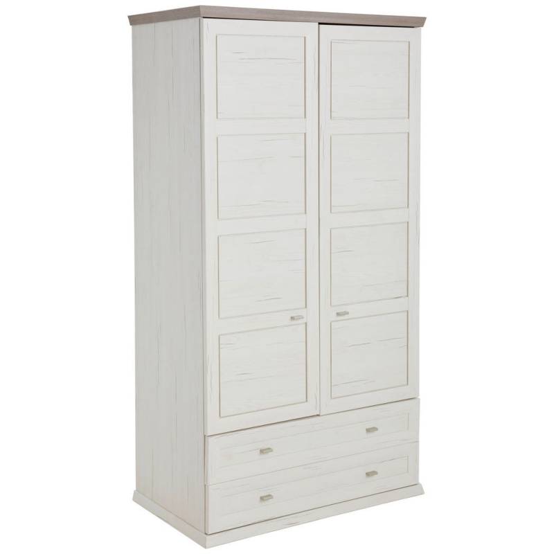 Hom`in GARDEROBENSCHRANK Grau, Weiß