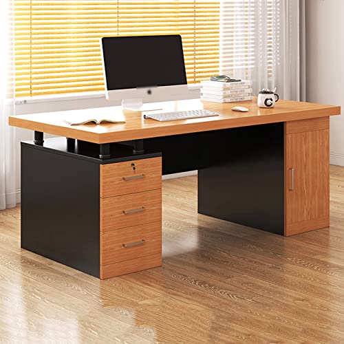 Home-Office-Schreibtisch, Computertisch, großer Chefschreibtisch, Bürotisch, Computertisch mit 3 Schubladen und Schließfächern, Arbeitsschreibtisch, Sekretär-Büroschreibtische für das Home-Office-AR Home-Office-Schreibtisch, Computertisch, großer Chefschreibtisch, Bürotisch, Computertisch mit 3 Schubladen und Schließfächern, Arbeitsschreibtisch, Sekretär-Büroschreibtische für das Home-Office-AR
