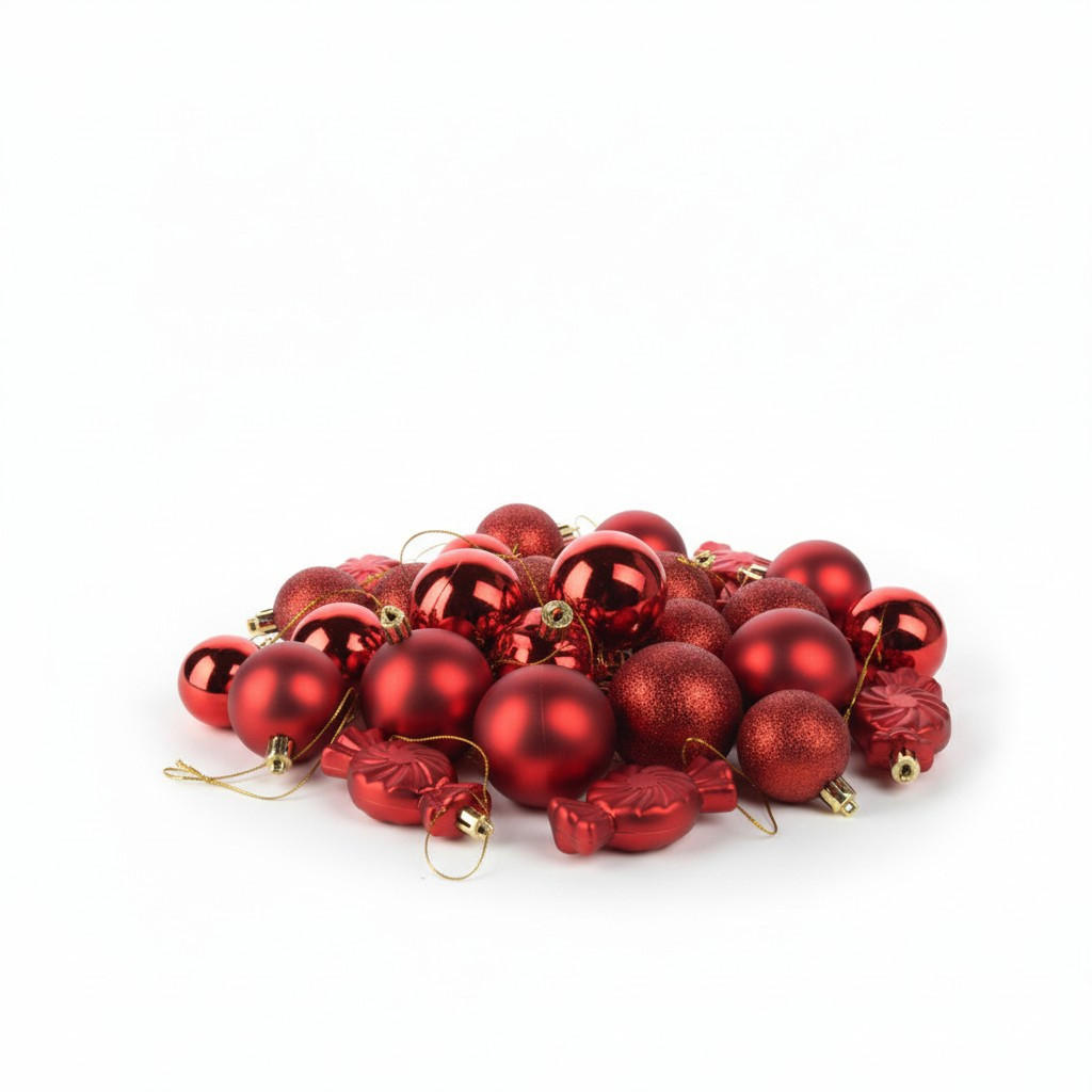 Home Styling Collection Christbaumschmuck, Rot, Kunststoff, 6x32.5x24.5 cm, Dekoration, Weihnachtsdekoration, Weihnachtsbaumschmuck von Home Styling Collection