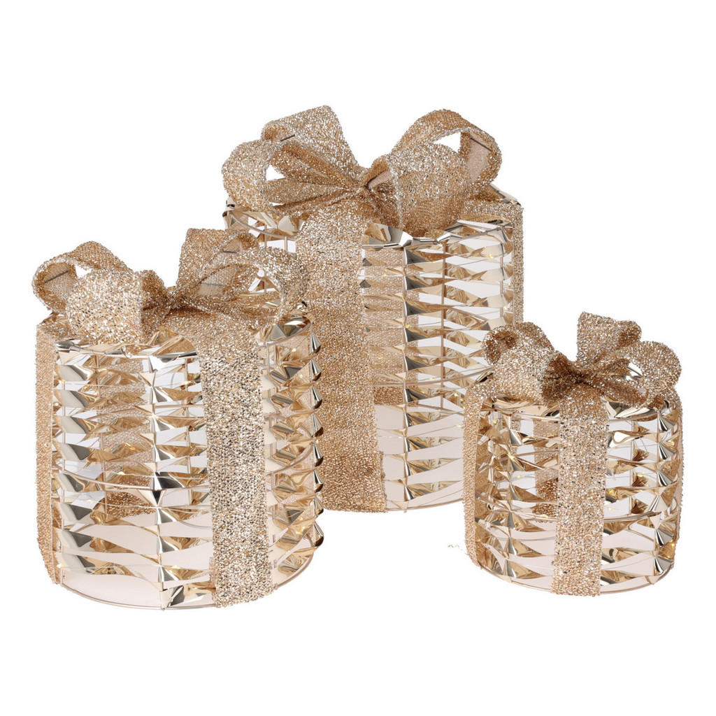 Home Styling Collection Led-Lichtdekoration, Gold, Metall, 25x30x25 cm, Dekoration, Weihnachtsdekoration von Home Styling Collection