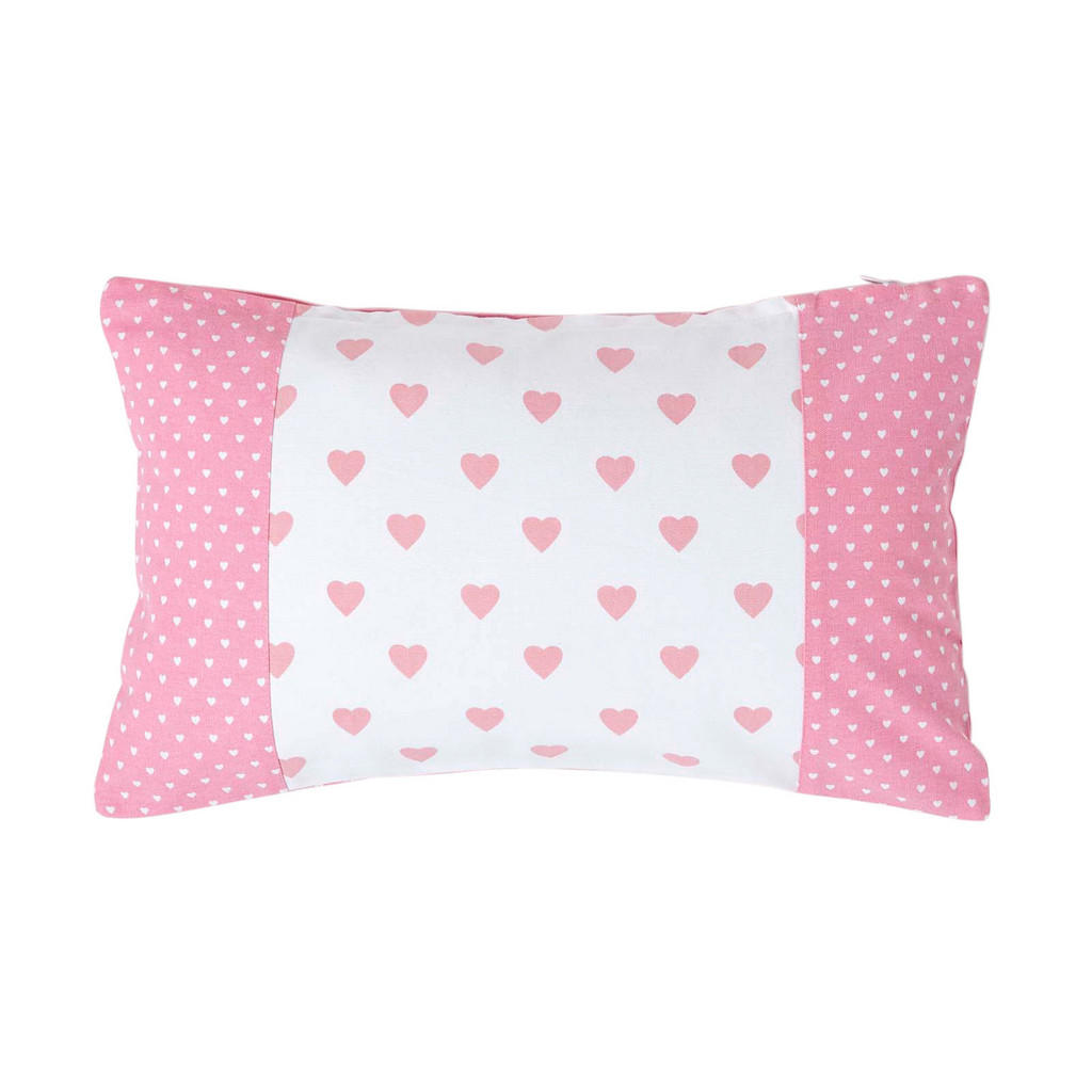 Homescapes Patchwork-Kissenhülle, Rosa, Textil, Herz/Romantik, Rechteckig, 30x50 cm, Oeko-Tex®, Wohntextilien, Bezüge, Kissenbezüge von Homescapes