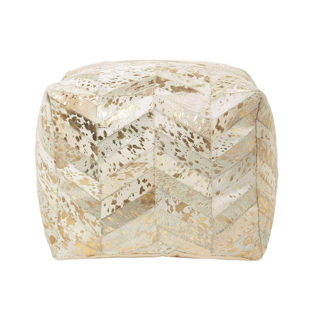 Homescapes Patchwork-Sitzpouf, Grau, Leder, Patchwork, Quadratisch, 50x40x50 cm, Wohnzimmer, Hocker, Poufs Homescapes Patchwork-Sitzpouf, Grau, Leder, Patchwork, Quadratisch, 50x40x50 cm, Wohnzimmer, Hocker, Poufs von Homescapes