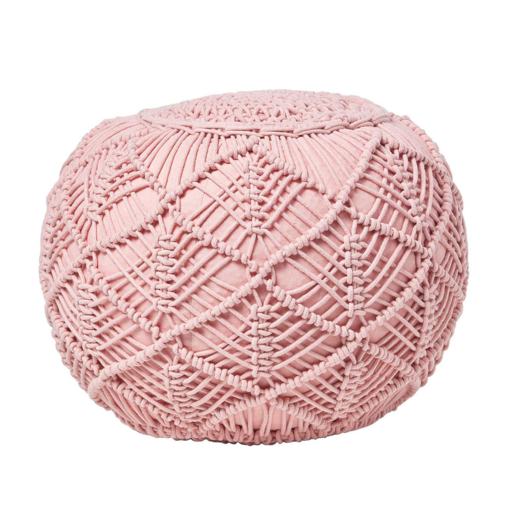 Homescapes Pouf, Rosa, Textil, Uni, Rund, 50x40x50 cm, Wohnzimmer, Hocker, Poufs Homescapes Pouf, Rosa, Textil, Uni, Rund, 50x40x50 cm, Wohnzimmer, Hocker, Poufs von Homescapes