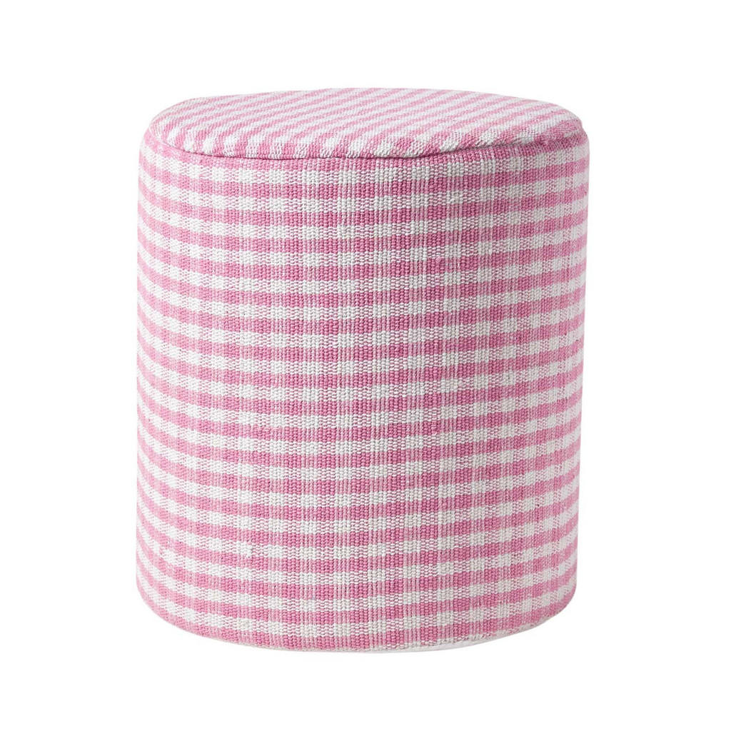 Homescapes Sitzpouf, Rosa, Textil, Kariert, Rund, 40x42x40 cm, Wohnzimmer, Hocker, Poufs Homescapes Sitzpouf, Rosa, Textil, Kariert, Rund, 40x42x40 cm, Wohnzimmer, Hocker, Poufs von Homescapes