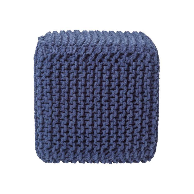 Homescapes STRICK-POUF Dunkelblau