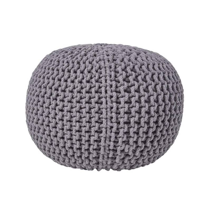 Homescapes STRICK-POUF Grau