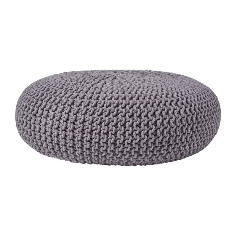 Homescapes STRICK-POUF Grau
