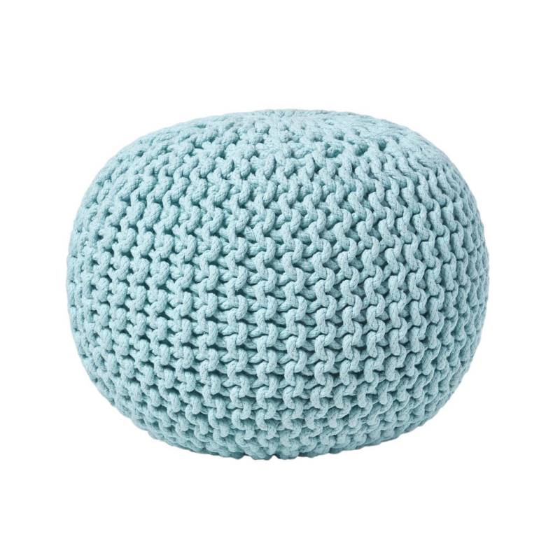 Homescapes STRICK-POUF Hellblau