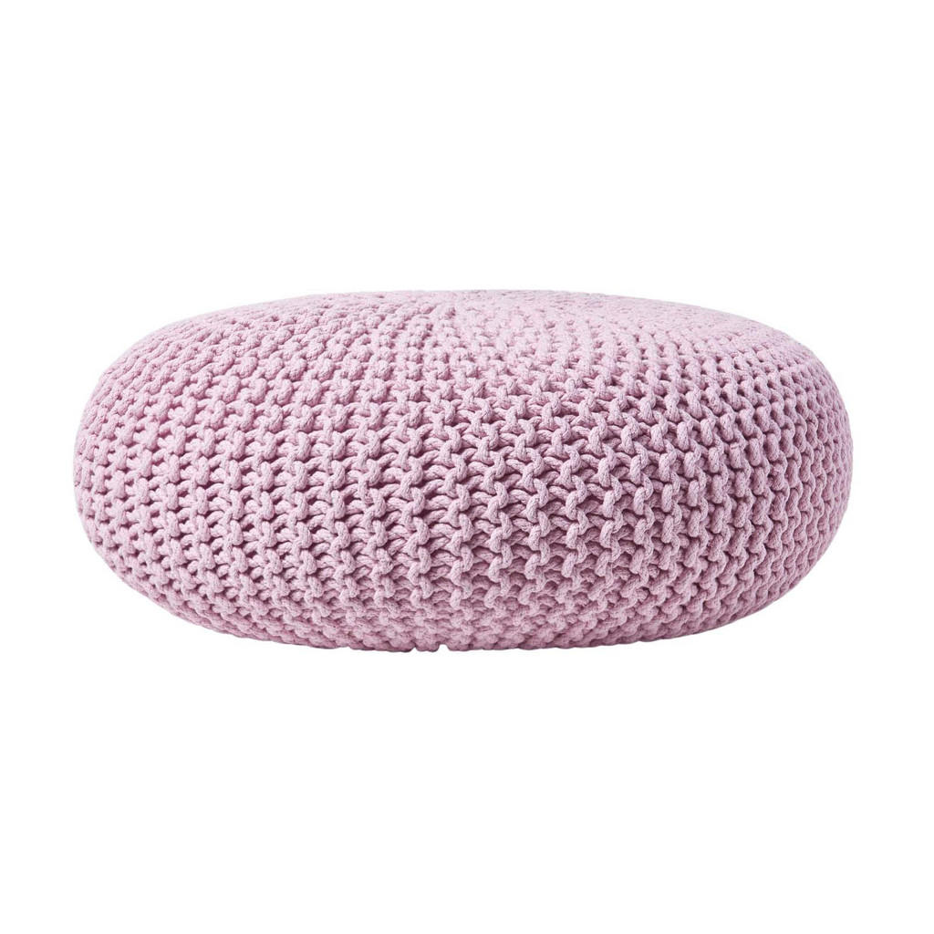 Homescapes Strick-Pouf, Rosa, Textil, Uni, Rund, 70x23x70 cm, Wohnzimmer, Hocker, Poufs Homescapes Strick-Pouf, Rosa, Textil, Uni, Rund, 70x23x70 cm, Wohnzimmer, Hocker, Poufs von Homescapes
