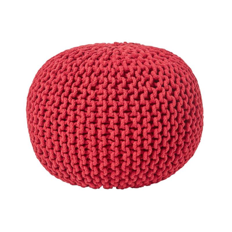 Homescapes STRICK-POUF Rot
