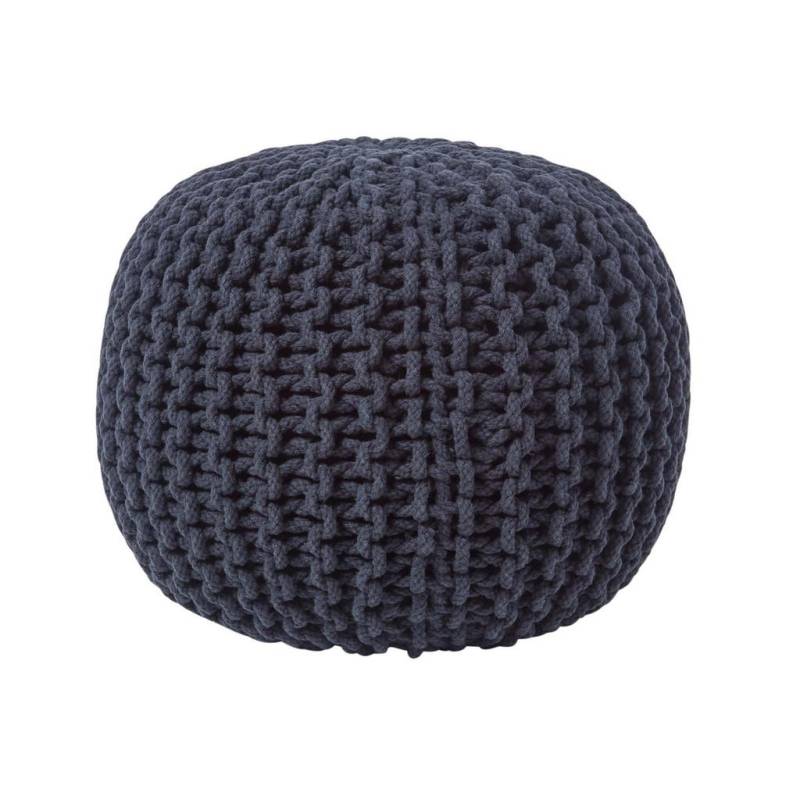 Homescapes STRICK-POUF Schwarz