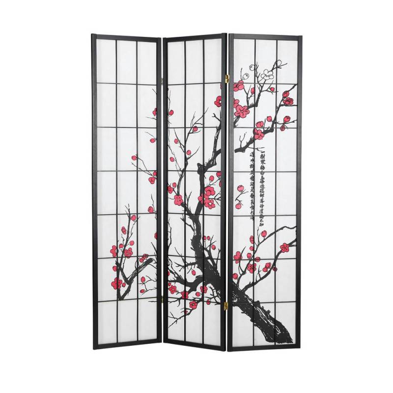 Homestyle4u PARAVENT Schwarz