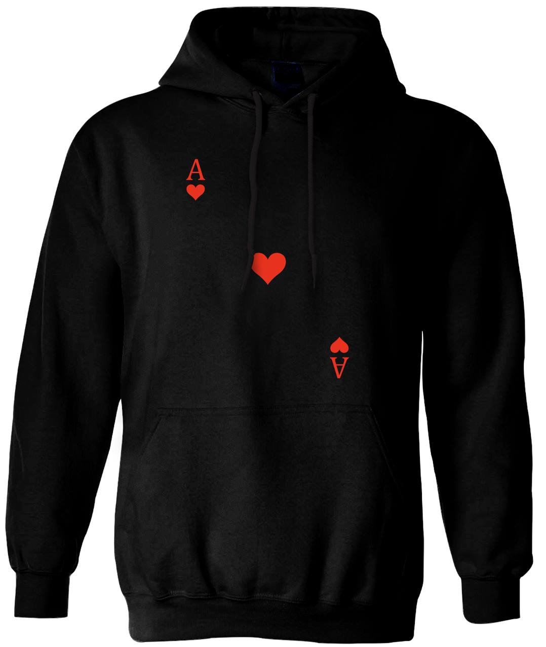 Hoodie - Spielkarte Herz Ass