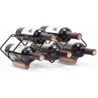 Horizontal stapelbares Weinregal aus verkupfertem Metall für 5 Flaschen, gebrauchsfertig, einfach zu installieren